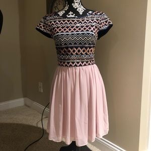 Navy and Pink Short Dress